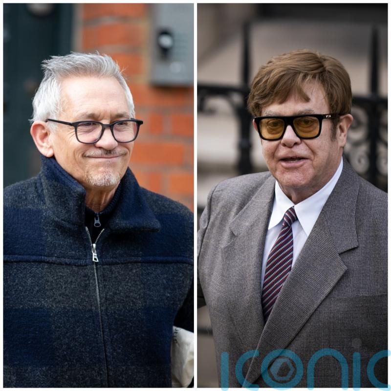 &lsquo;Sorry this is late!&rsquo; &ndash; Elton John settles &pound;10 football bet with Gary Lineker