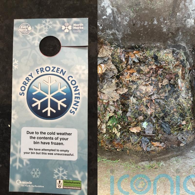 Resident’s bin not collected as contents ‘frozen’, says council leaflet