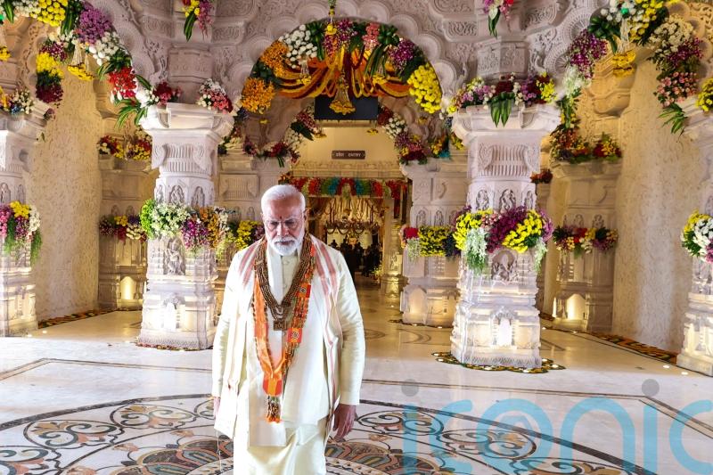 Modi opens controversial Hindu temple ahead of national polls in India