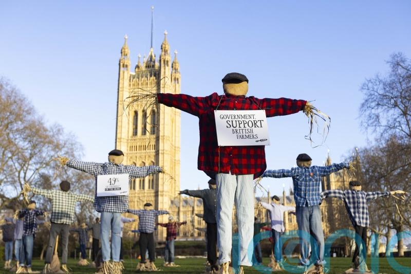 ‘Scarecrows’ protest outside Parliament ahead of grocery supply chain debate