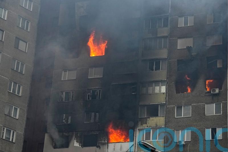 Russia attacks targets across Ukraine as EU’s top diplomat visits Kyiv