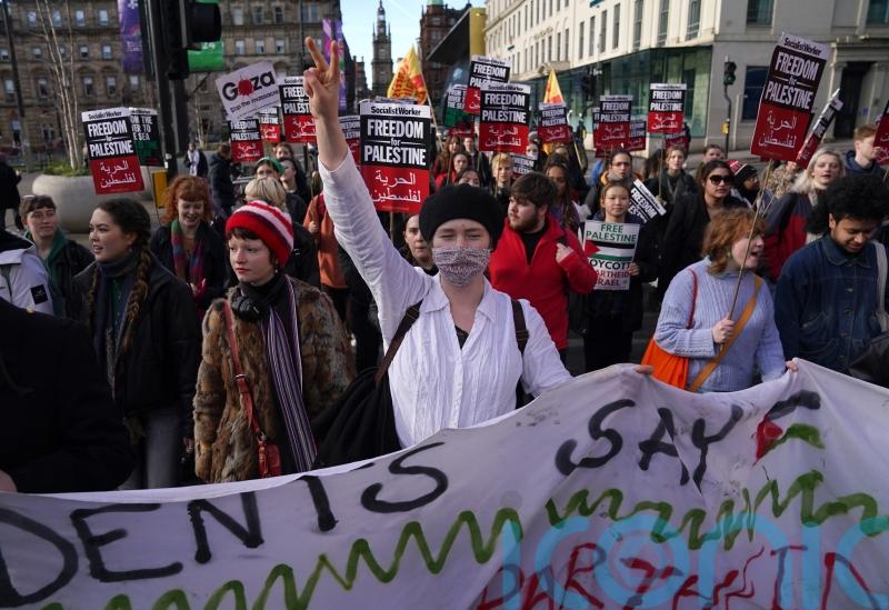 Activists take part in national School Strike for Palestine