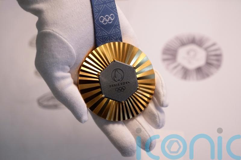 Medals for Paris 2024 Olympics embedded with pieces of Eiffel Tower