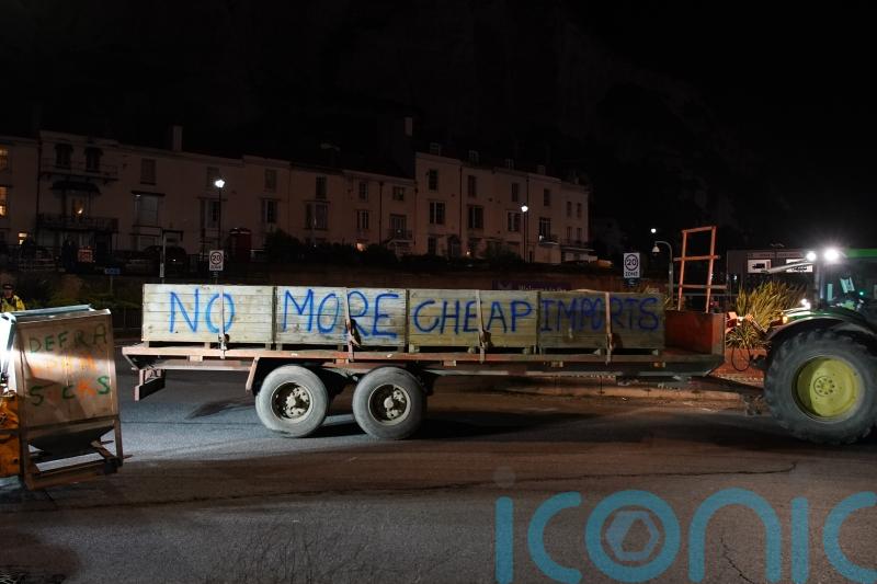 Farmers cause disruption at Dover in protest over cheap imports