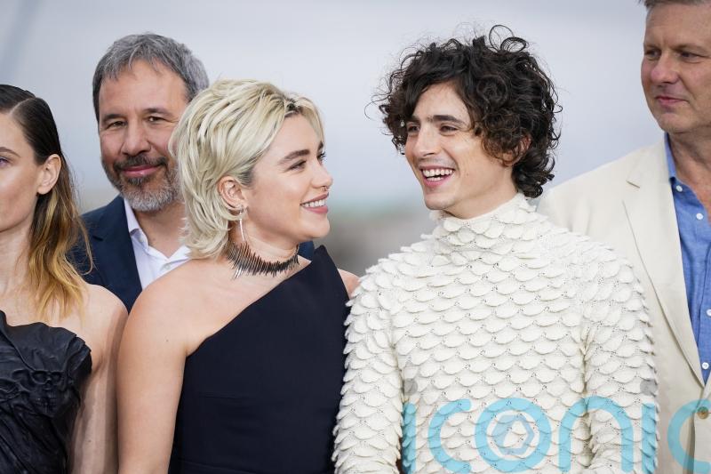 Florence Pugh and Timothee Chalamet join co-stars in Dune: Part Two photocall