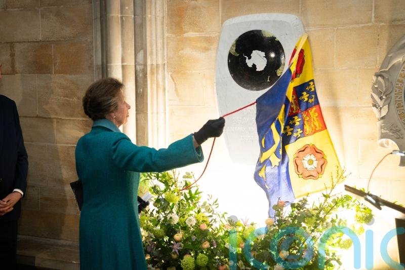 Princess Royal unveils memorial to Sir Ernest Shackleton at Westminster Abbey