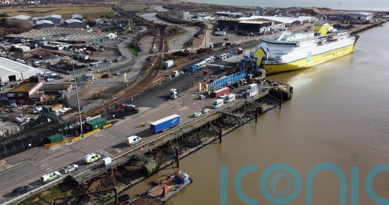 Two arrested after migrants found in back of lorry at ferry port