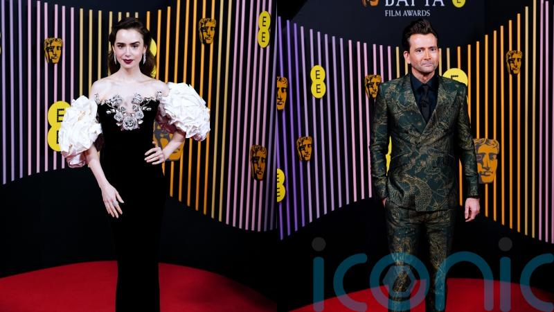 David Tennant and Lily Collins lead glamorous arrivals to the Bafta film awards