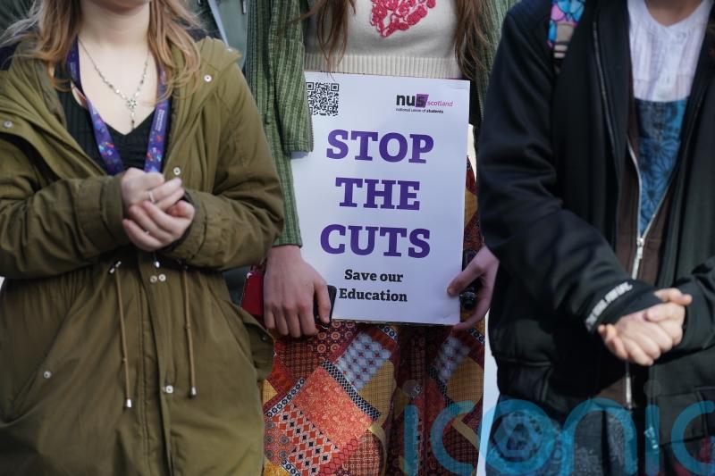 Students stage Holyrood protest against education budget cut