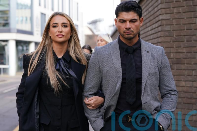 Georgia Harrison supported by Anton Danyluk at Stephen Bear court hearing