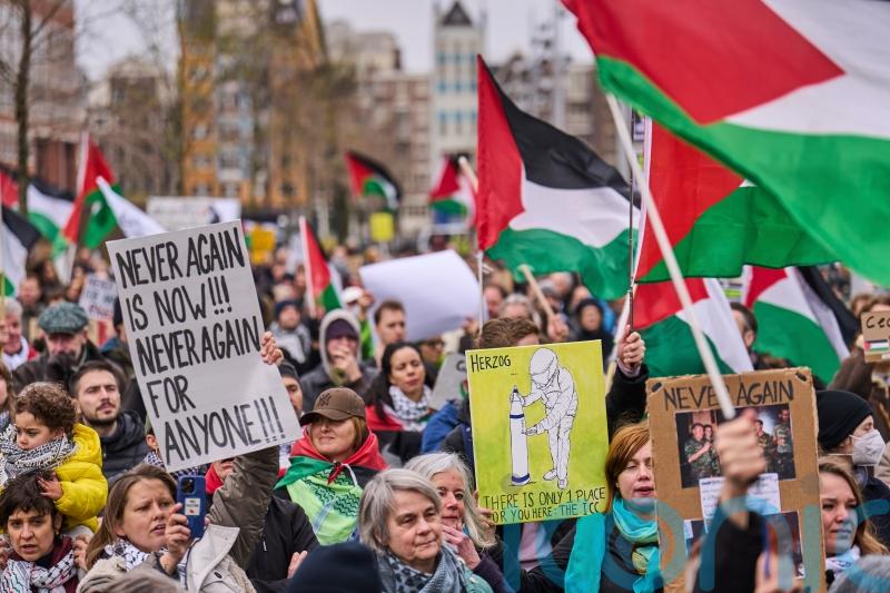 Protests as Israeli president attends opening of Netherlands Holocaust museum