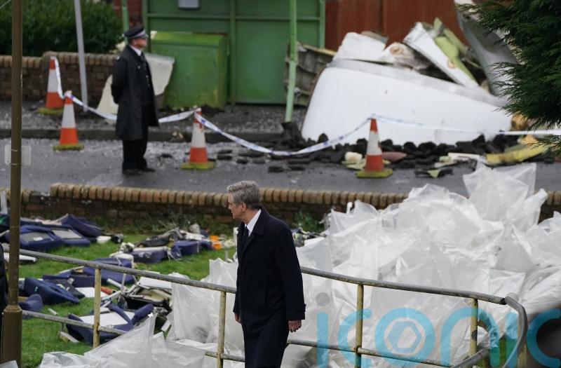 Colin Firth pictured on set in upcoming Lockerbie bombing series