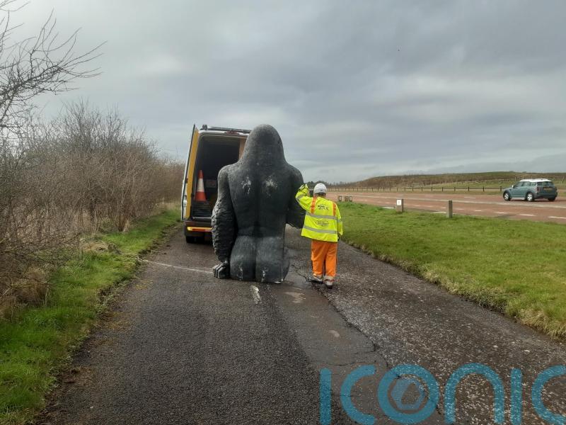 Stolen 8ft Gary the Gorilla statue returned to owner cut in half