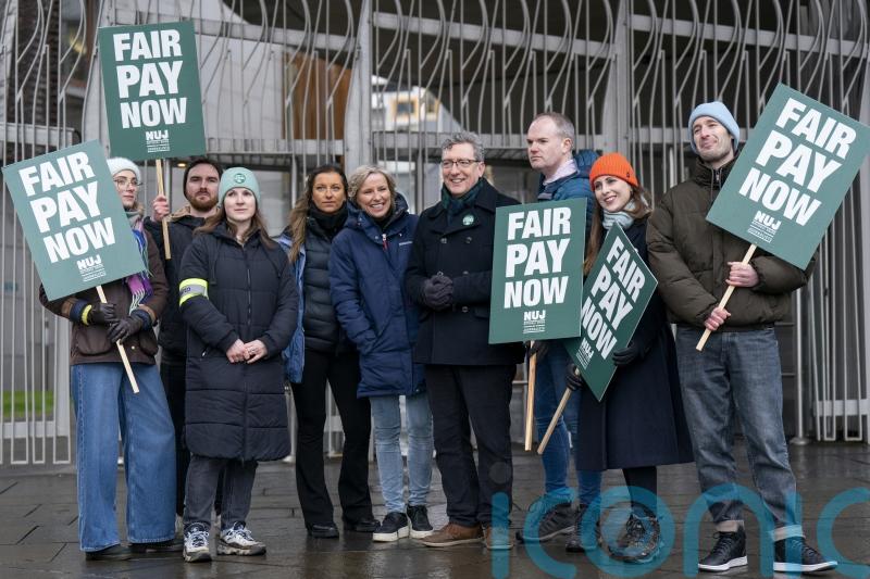 STV journalists join picket lines outside offices during 24-hour strike