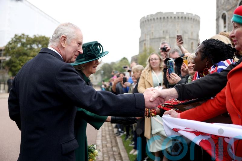 Members of public say Charles ‘looked good’ at Easter Sunday service