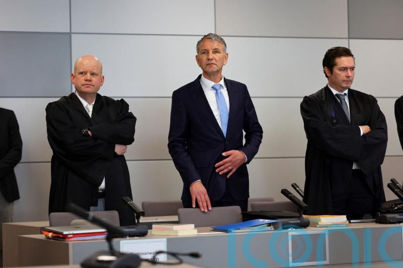 Far-right politician stands trial in Germany over alleged use of Nazi slogan