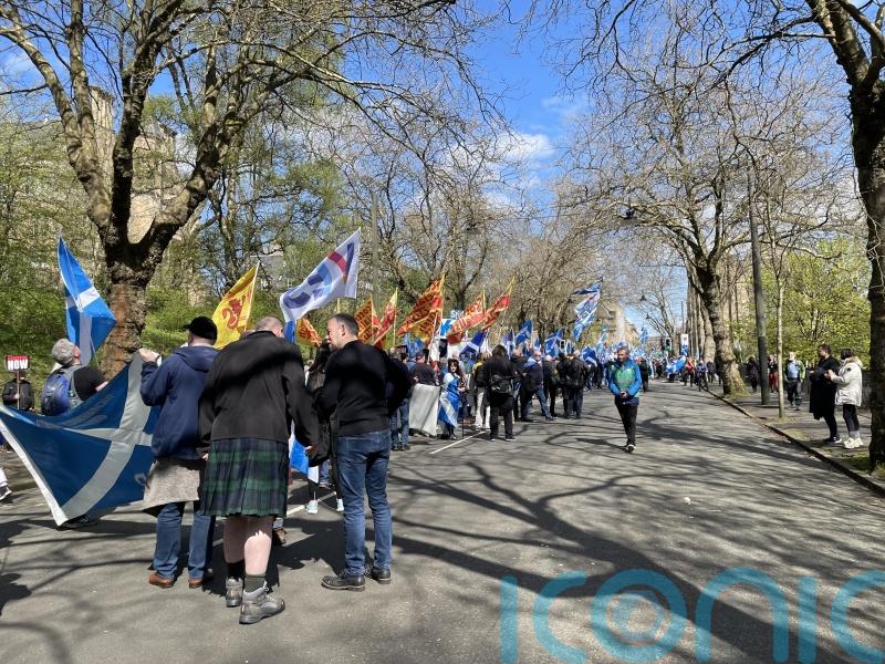 Man charged after car driven towards Scottish independence march