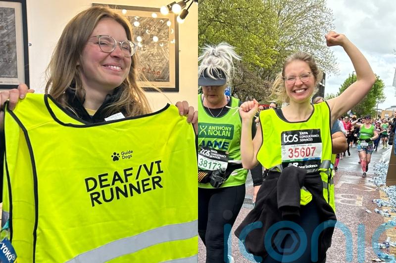 Deafblind student whose sight and hearing is deteriorating completes London Marathon ahead of historic Everest climb