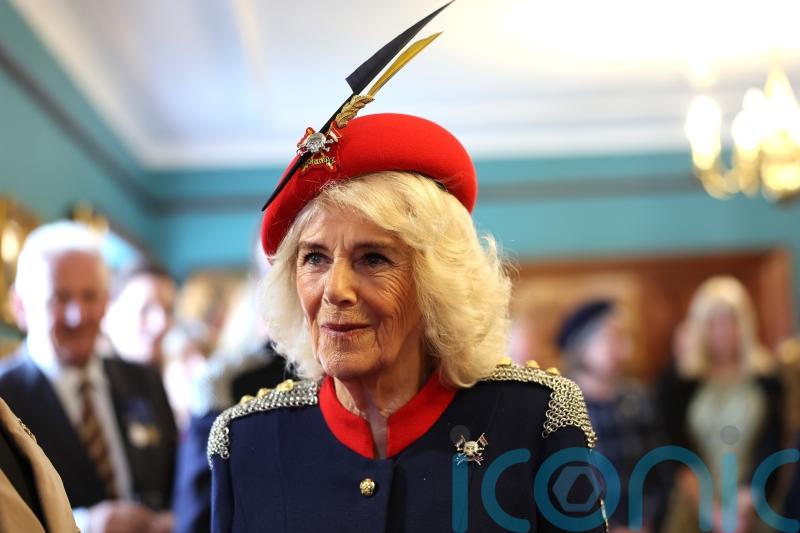 Queen says father would be ‘so pleased’ on visit to regiment as Colonel-in-Chief
