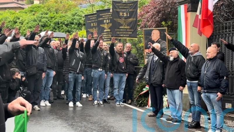 Dozens give fascist salute on anniversary of Mussolini’s execution