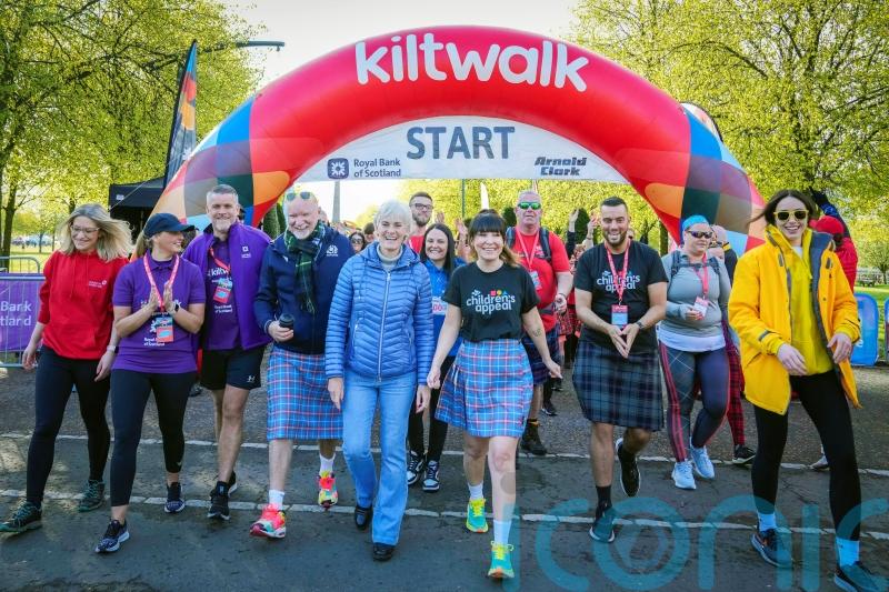 Streets turn tartan as fundraisers stride out on kiltwalk