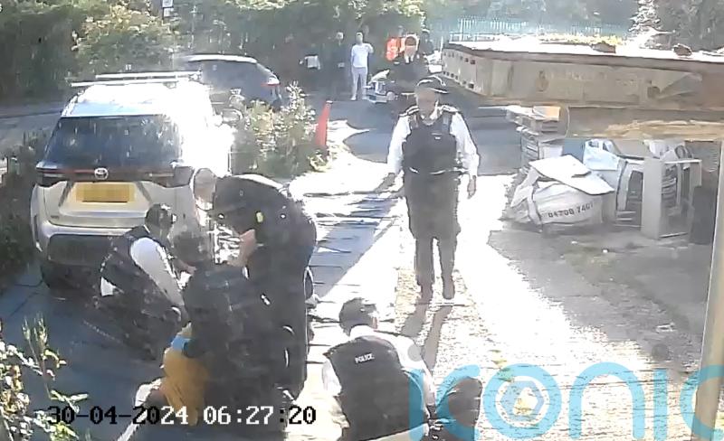 Dramatic footage shows suspect being tasered following Hainault stabbings