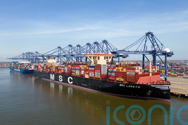 One of the biggest cargo ships in the world docks at UK port