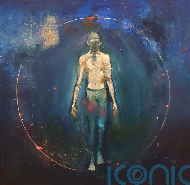 Artist behind Kelly Jones album cover exhibits painting in art show