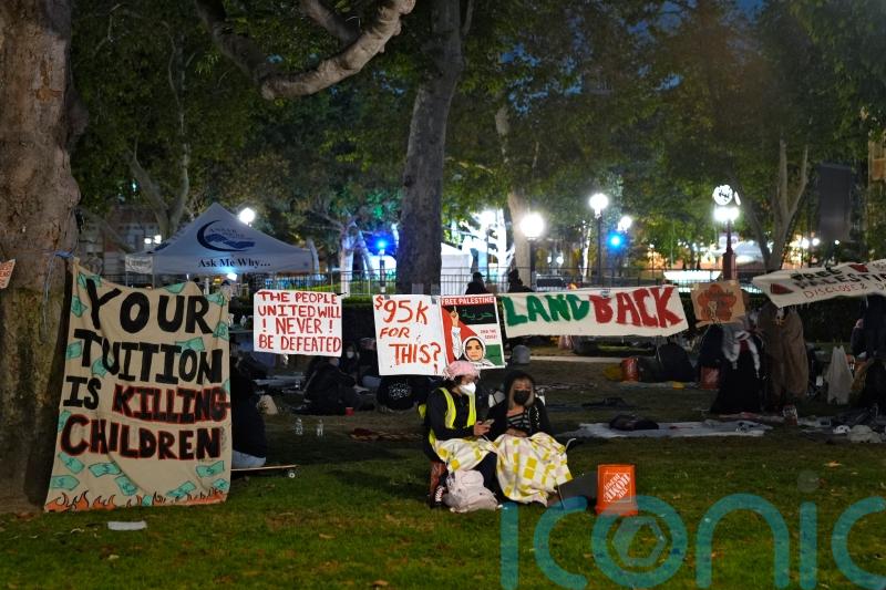 Police surround pro-Palestinian encampment on Californian university