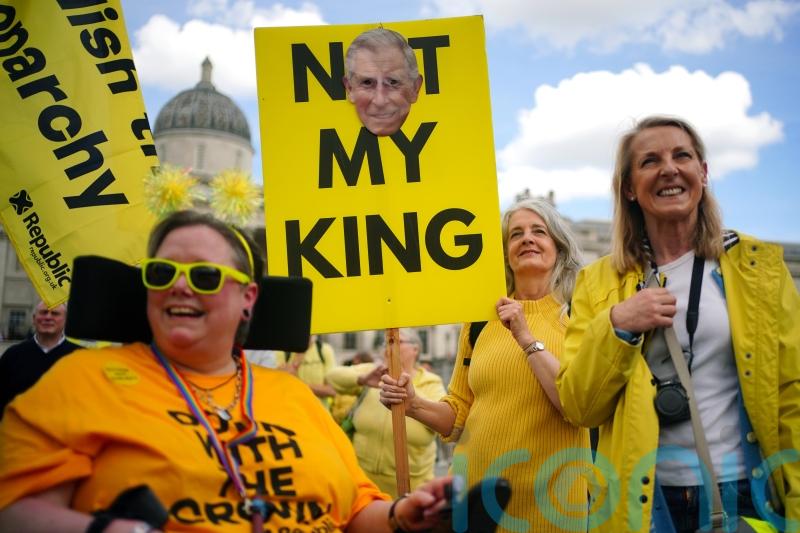 Republican protesters hold demonstration on King’s coronation anniversary