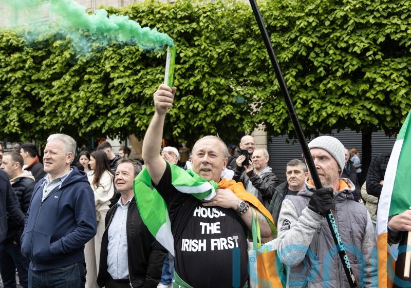 Hundreds take part in anti-immigration protest in Dublin