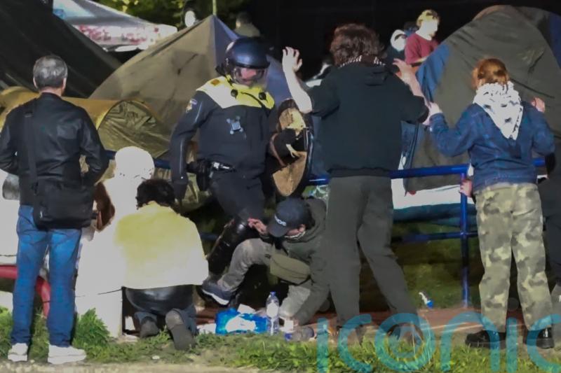 Arrests in Amsterdam as police break up pro-Palestinian camp at university
