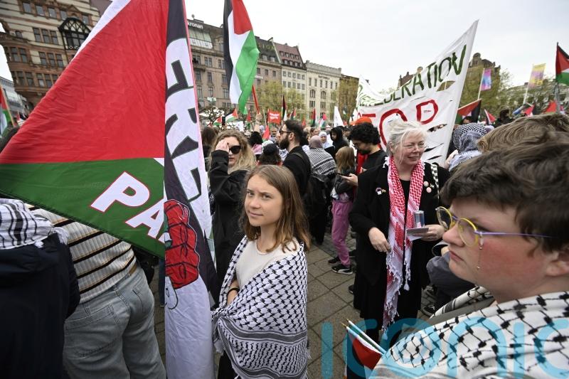 Greta Thunberg joins pro-Palestine protests in Malmo