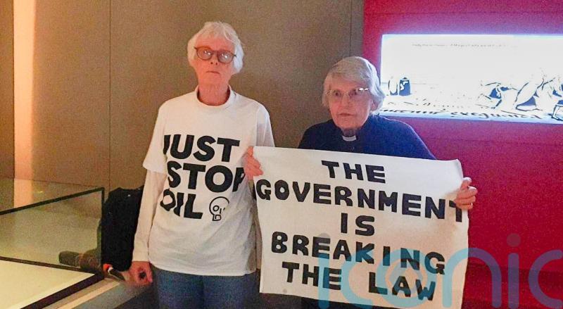 Just Stop Oil protesters in their 80s smash Magna Carta display case