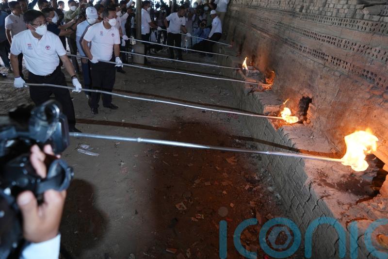 Cambodia burns &pound;55m of seized illegal drugs