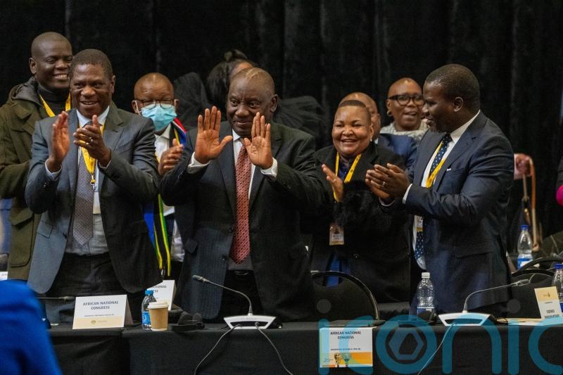 Cyril Ramaphosa re-elected as South African president for second term after deal