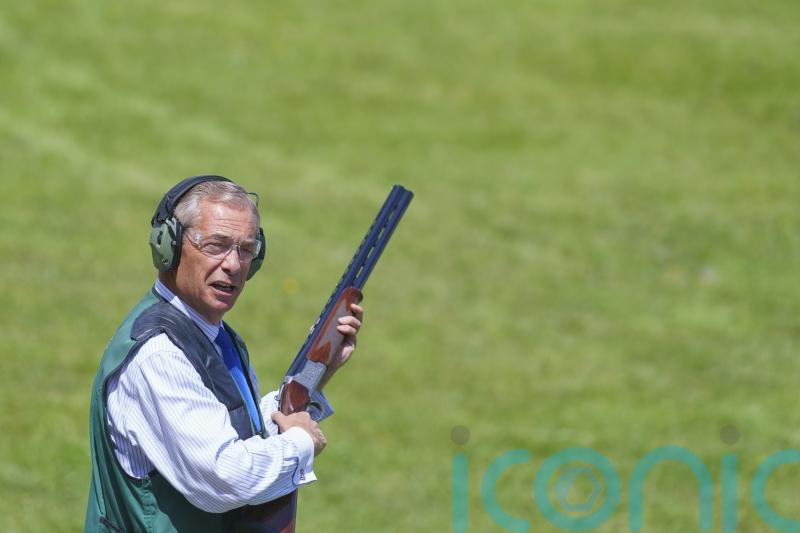 Nigel Farage enjoys clay pigeon shoot on campaign trail