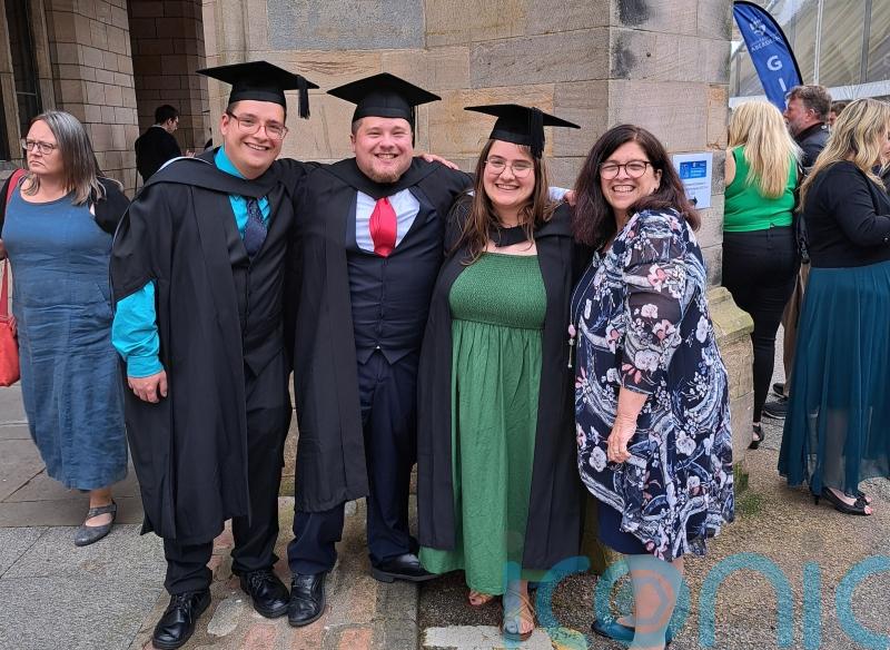 Triplets graduate university on same day with first-class honours