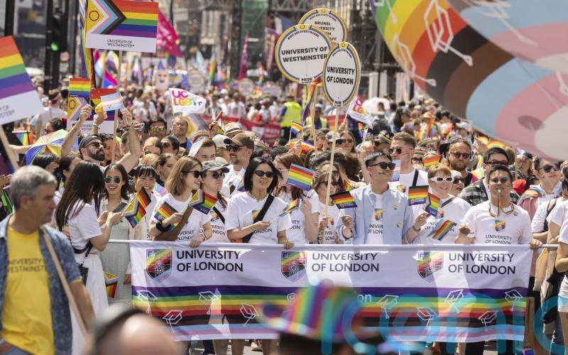 Tens of thousands march in Pride parade in central London