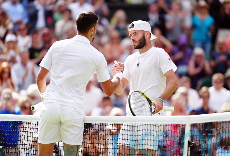 Jacob Fearnley puts up a fight against Novak Djokovic after Andy Murray advice