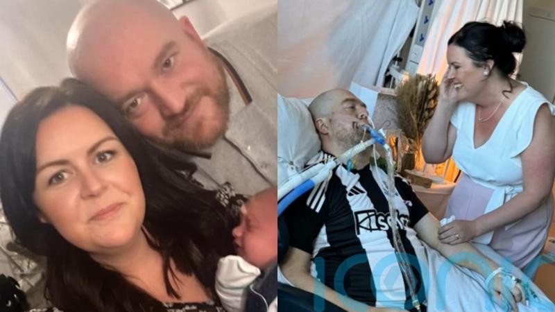 Locked-in: Couple marry in intensive therapy unit two weeks after stroke leaves husband trapped in own body