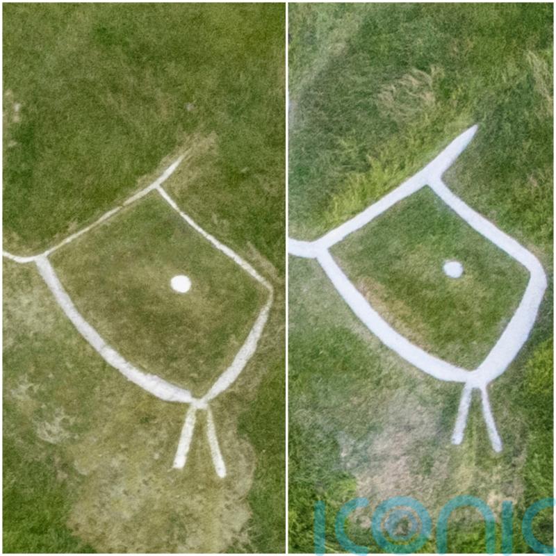 Archaeologists restore profile of Britain&rsquo;s oldest chalk figure