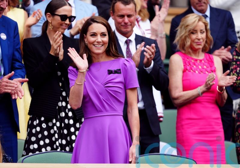 The Princess of Wales beams in vivid violet at men’s Wimbledon final