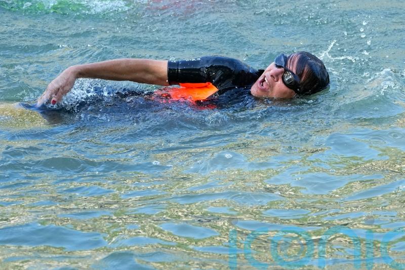 Paris mayor swims in the Seine ahead of Olympic events