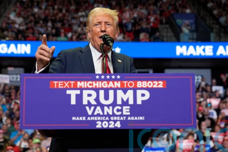 Donald Trump appears at first campaign rally since assassination attempt