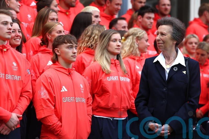 Anne meets Team GB athletes in first foreign trip since horse accident