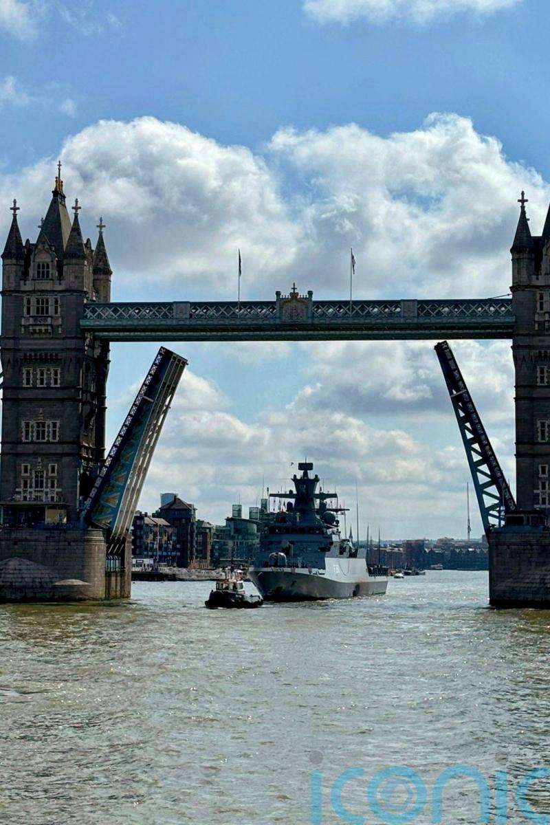 German warship blasts Darth Vader theme on the Thames