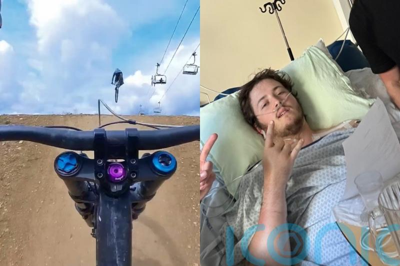 ‘Widow Maker’ mountain bike crash captured on video leaves 25-year-old with ruptured aorta and possible life-long limp