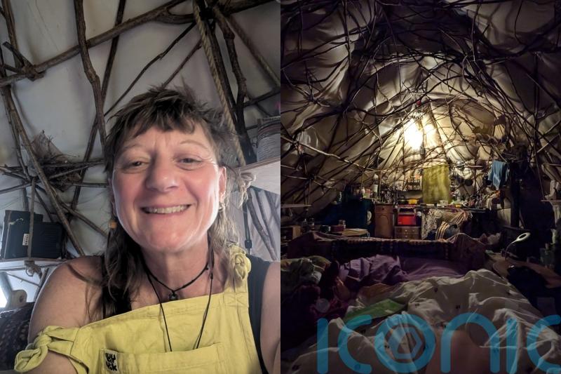 Mum, 55, swaps family house for ‘hobbit’ tent in UK countryside with solar power and homegrown food for £300 a month