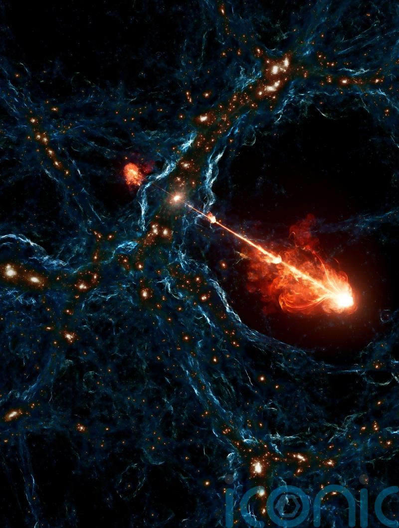 Record-breaking black hole jets discovered in faraway galaxy